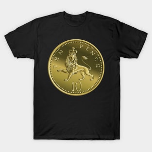 Vector British money gold coin 10 pence T-Shirt